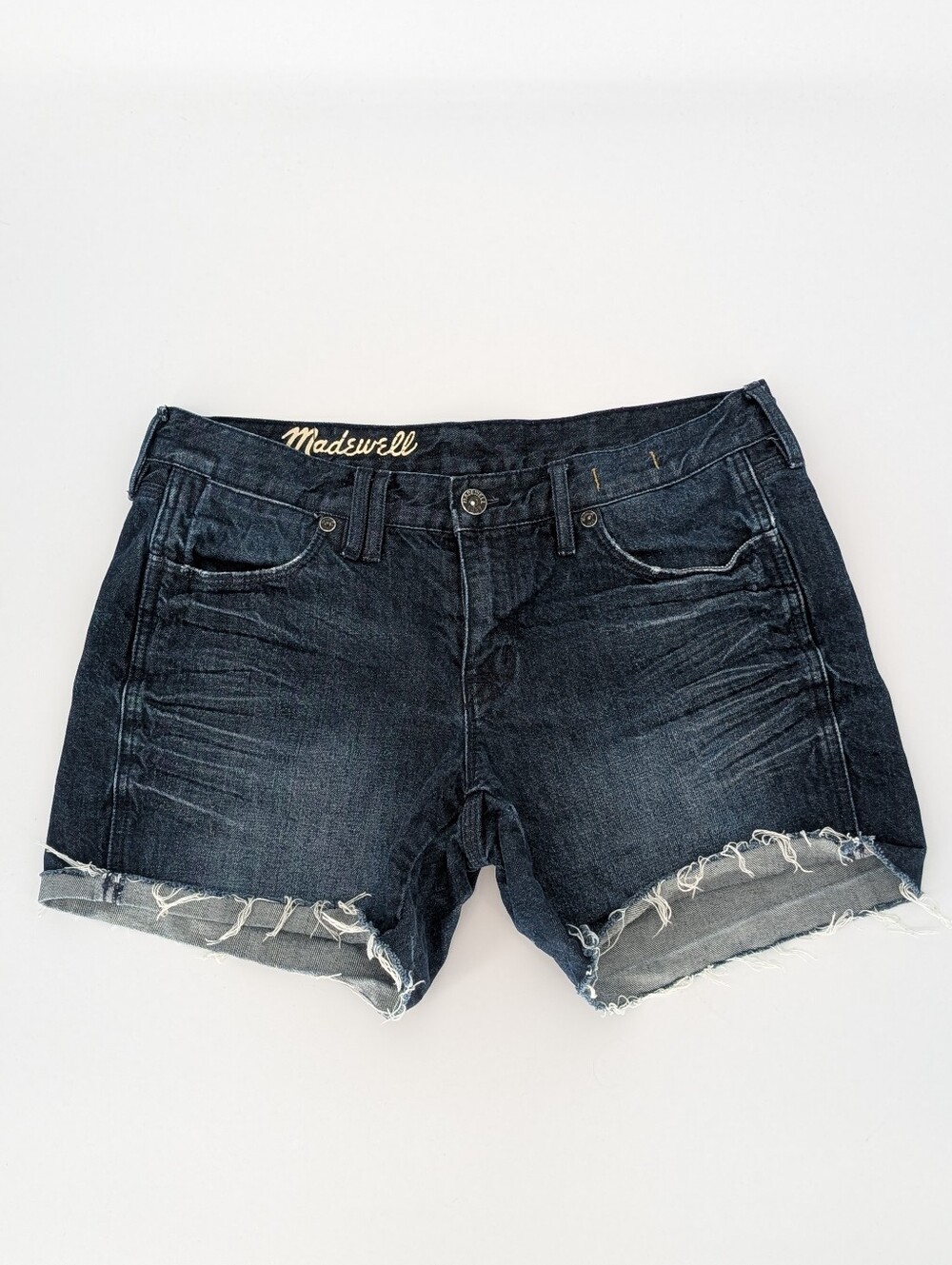 Madewell Cuffed Cutoff Denim Shorts | Size 27 | Dark Wash Jorts Summer